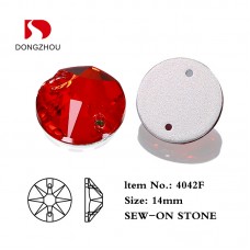 DZ 4042F 14MM Xirius Shape Round Sew on Stone